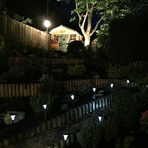 Set di 10 lampade solari da giardino trasformare i vostri spazi esterni Tutte le condizioni meteo e impermeabile Installazione senza fili confini & gratuito Design elegante. sentieri aiuole 